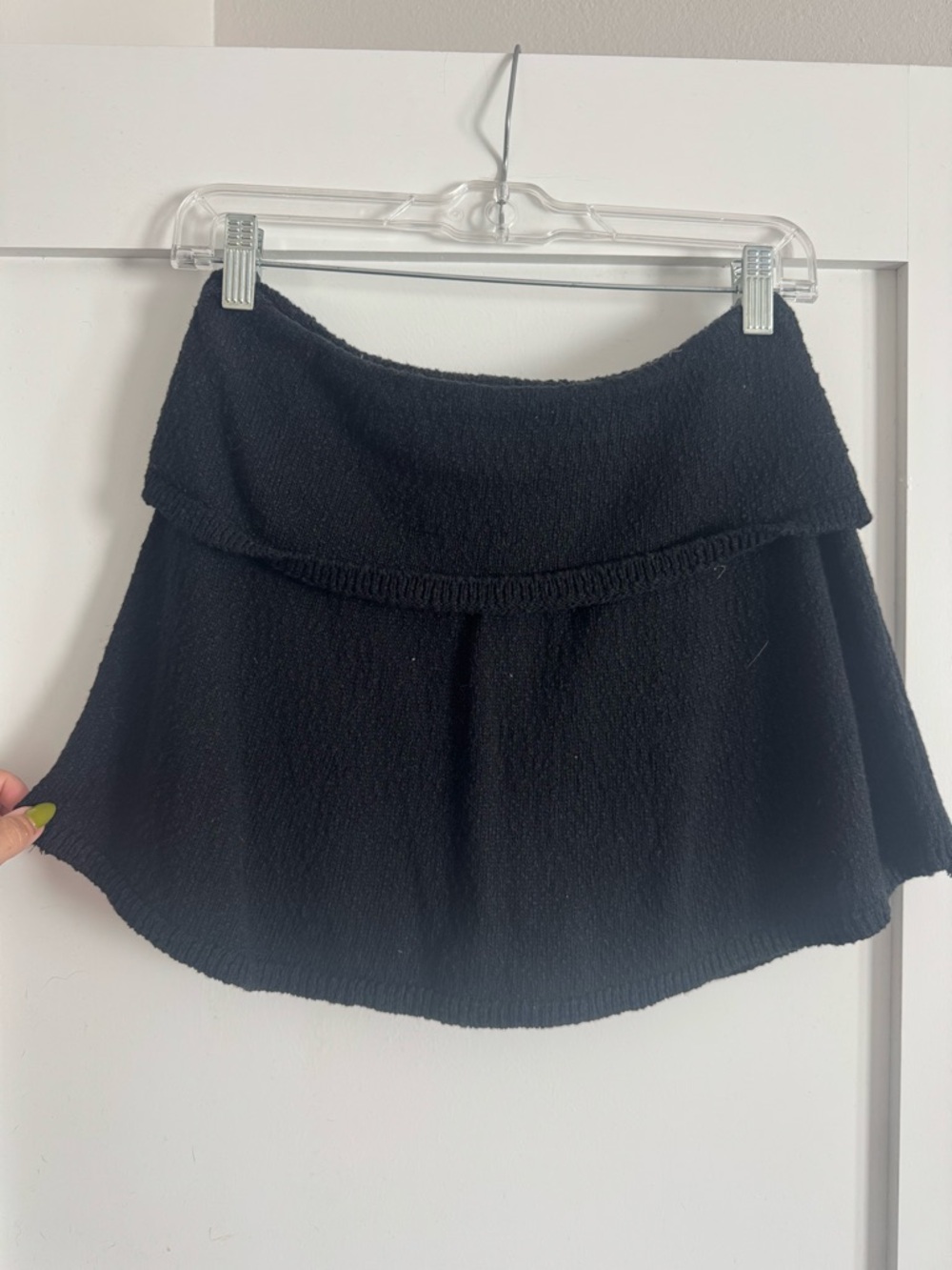 Free People Black Fold-Over Waist Mini SKORT